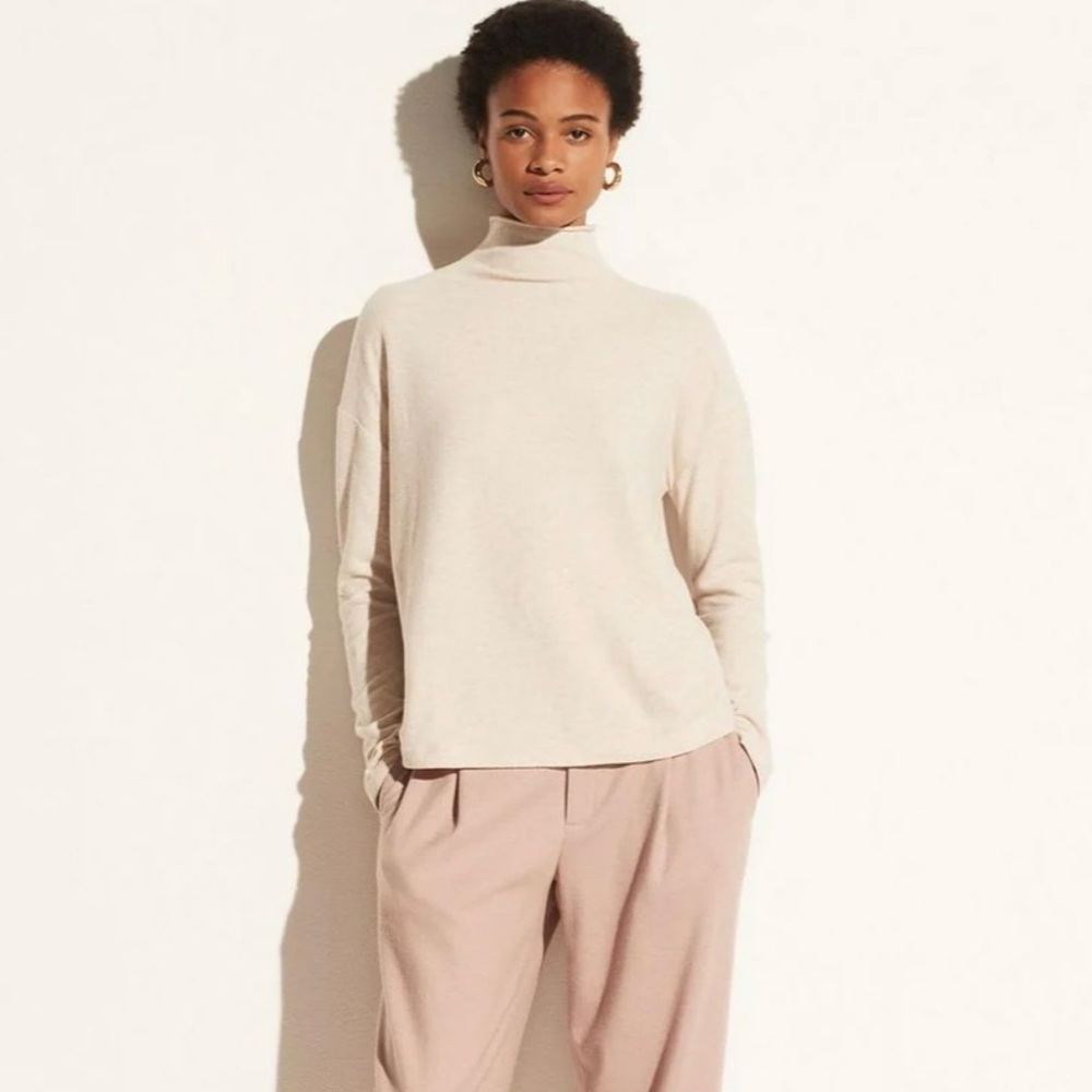 Vince Brushed Funnel Neck Long Sleeve
